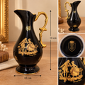 Vintage Limoges Castel France Cobalt Blue 22K Gold Silhouette Courting Couple Pitcher Ewer 18cm