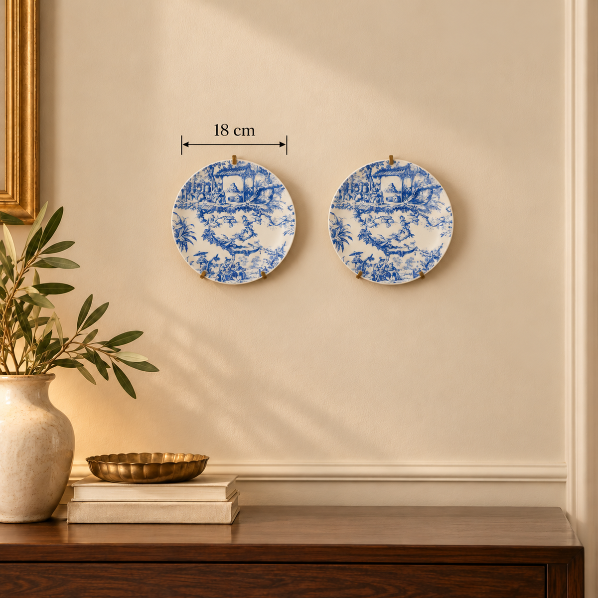 Oriental Elegance – Bleu Blanc Scenic Wall Plates