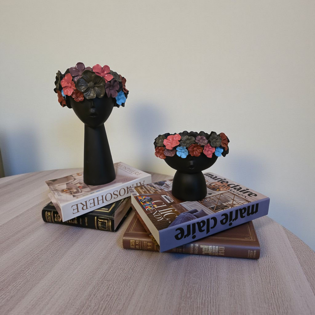 Flower-Crown Bust Sculptures