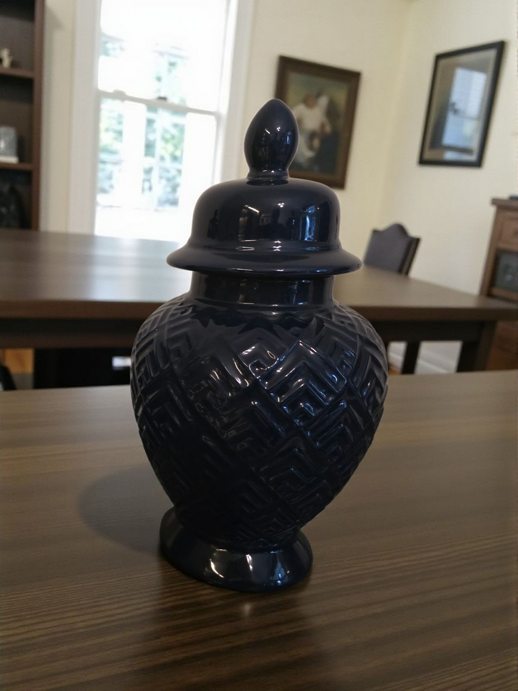 Embossed Ceramic Ginger Jar