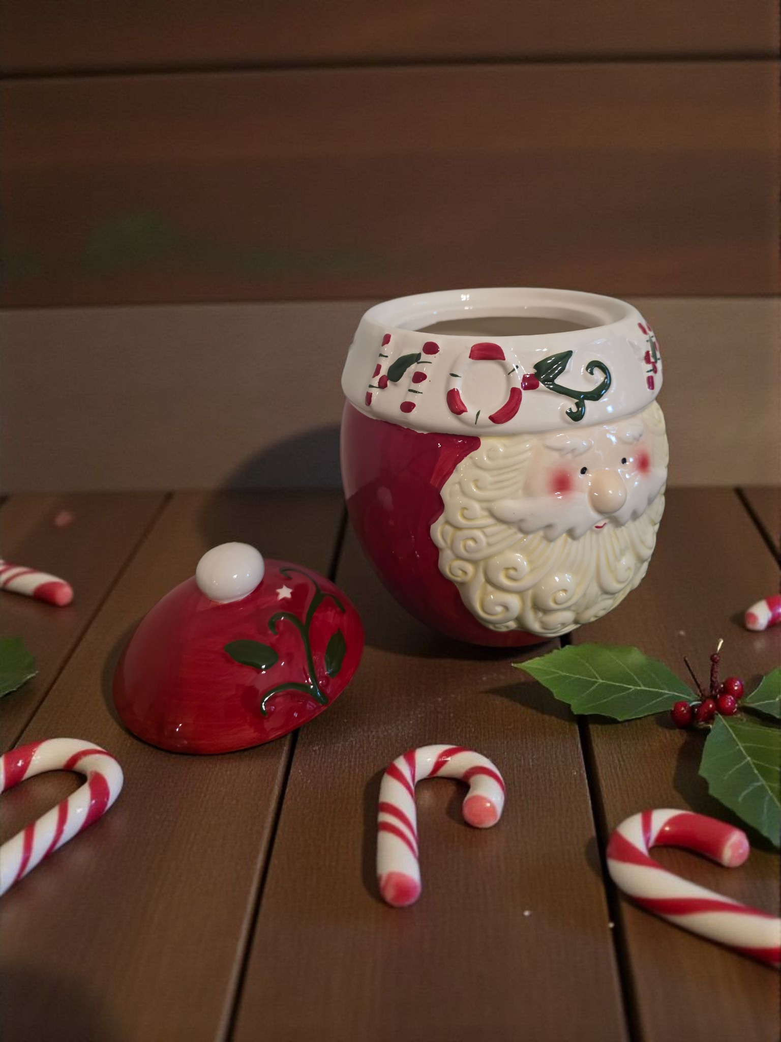 Christmas ceramic jar with Santa Claus