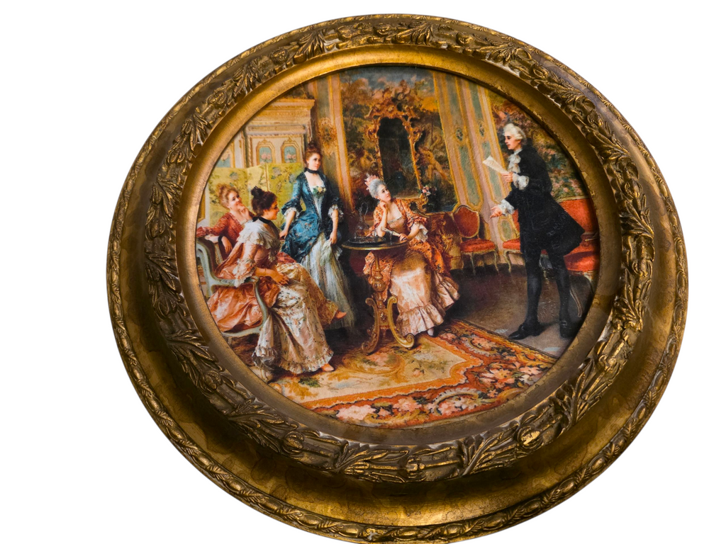 Framed print mounted on velvet