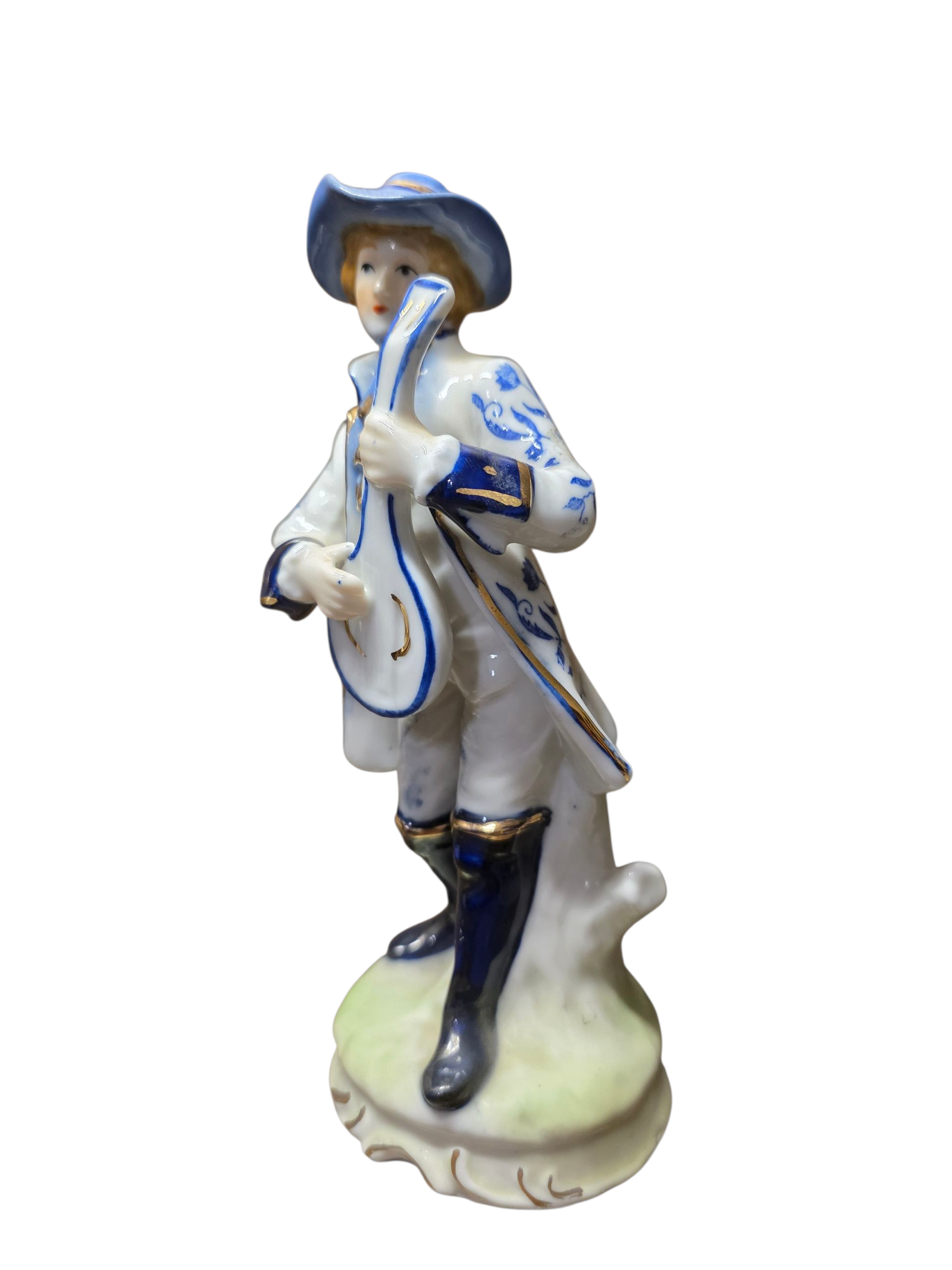 Blue and White Gentleman Figurine