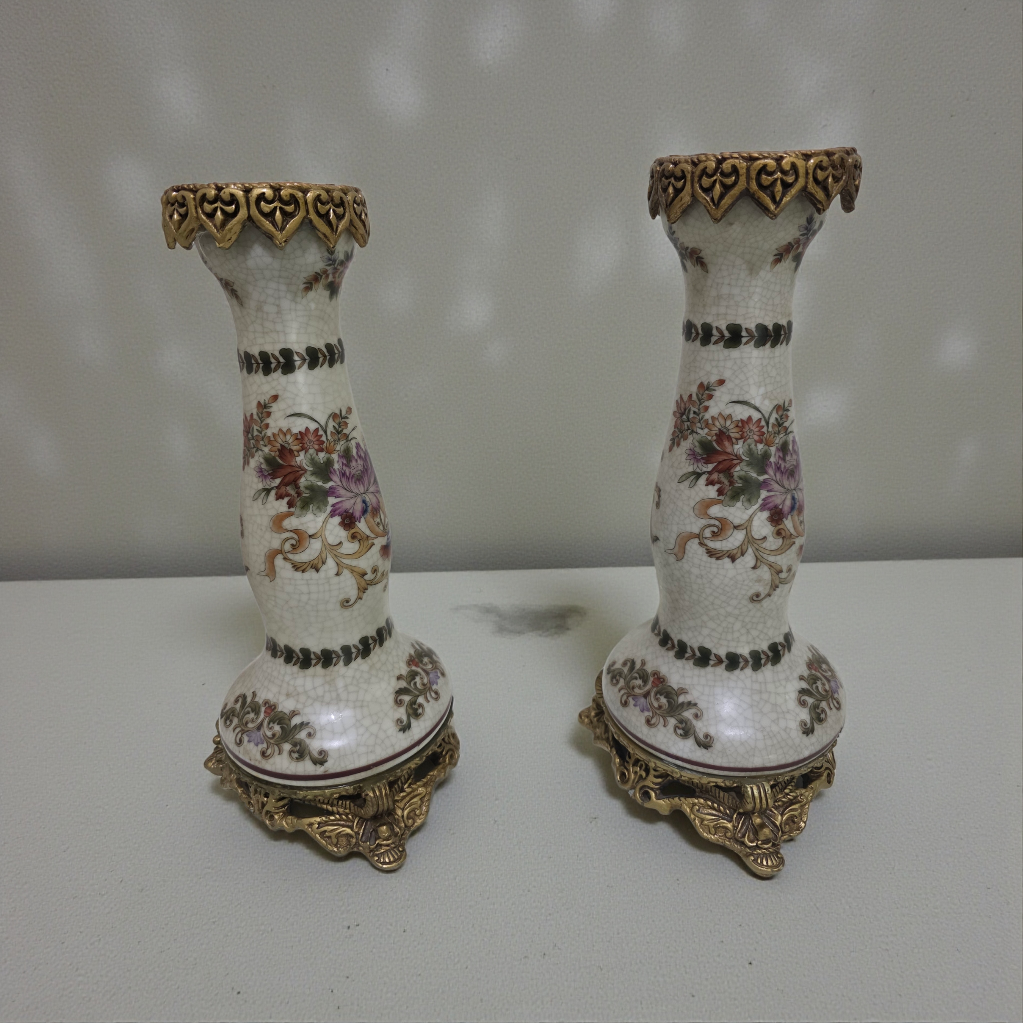 Ornate ceramic candlestick