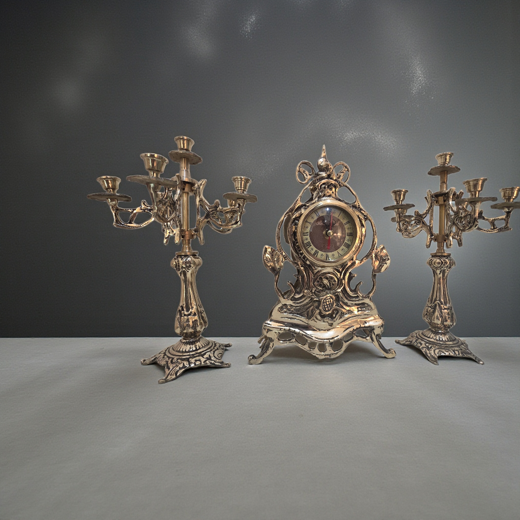 Lavish Victorian-style clock set