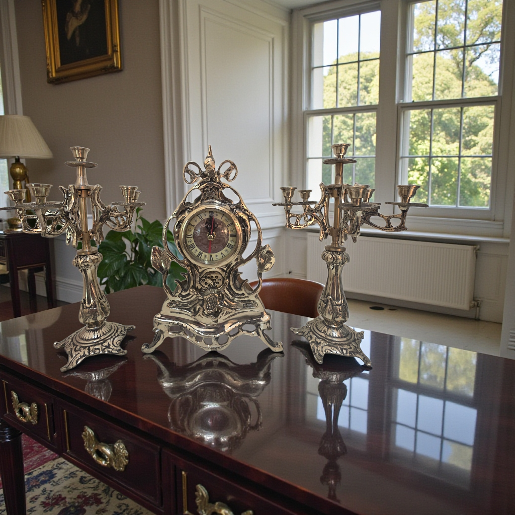 Lavish Victorian-style clock set