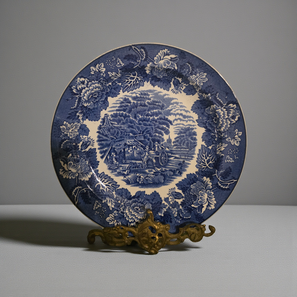 Vintage Enoch Woods 'English Scenery' blue and white