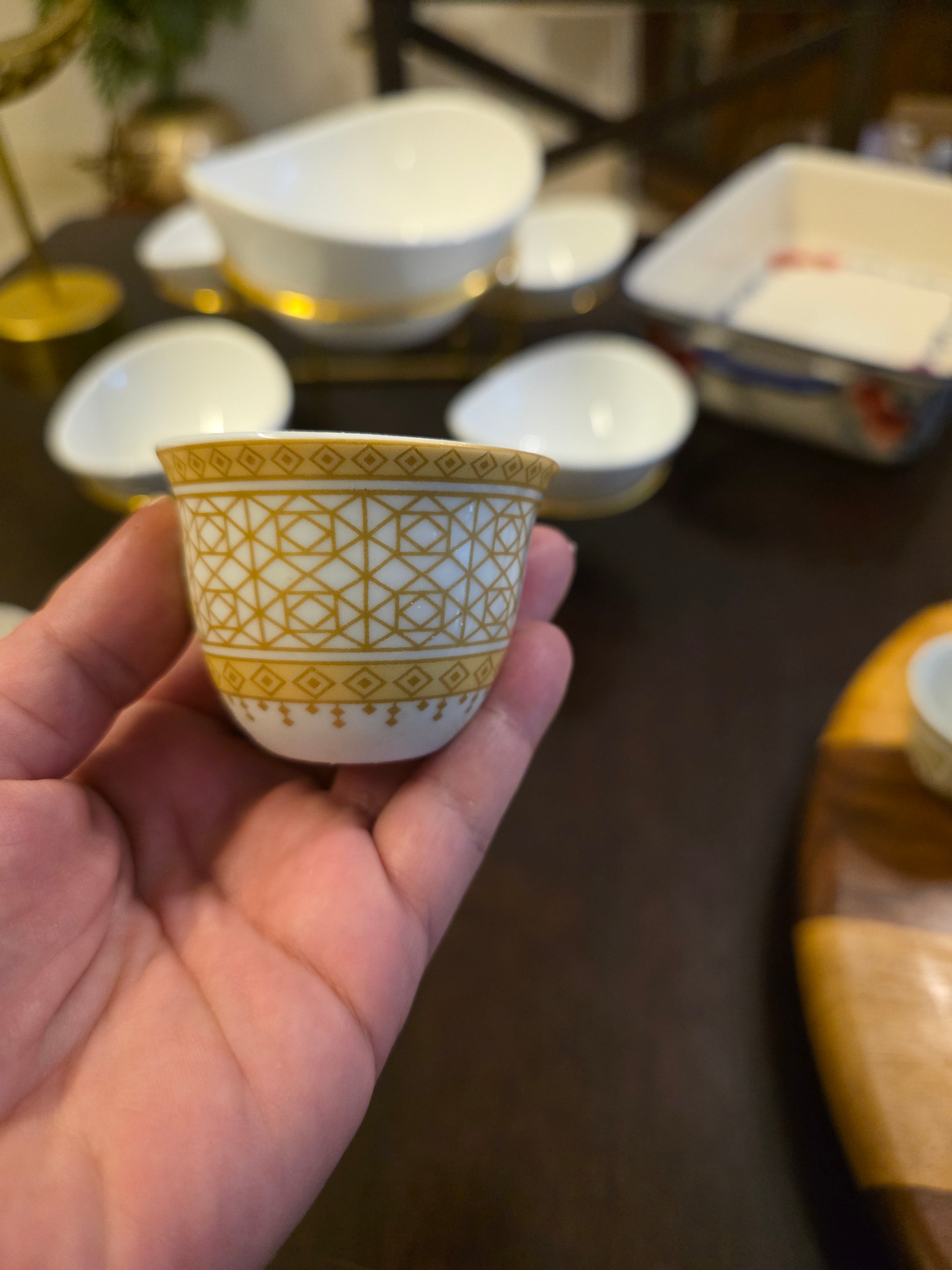 Arabic coffee cup -  charming Gold pattern - Set of 8