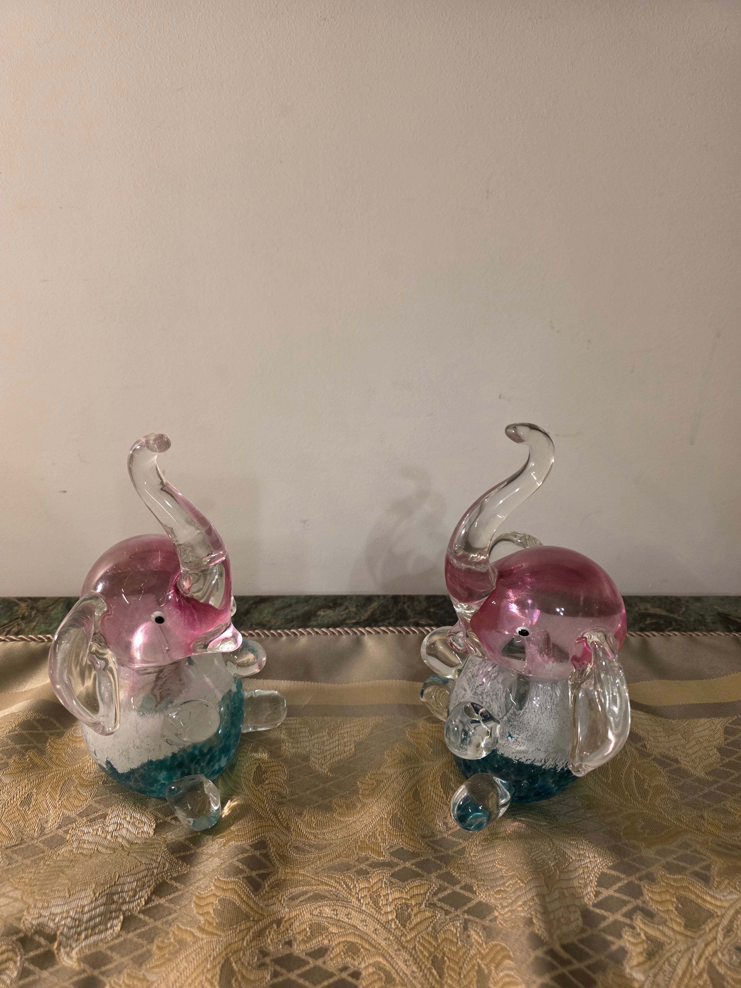 Hand-Blown Murano Elephant Figurines