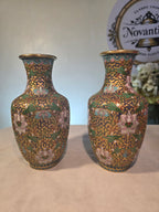 Pair of Cloisonné Vases with Intricate Floral Motifs