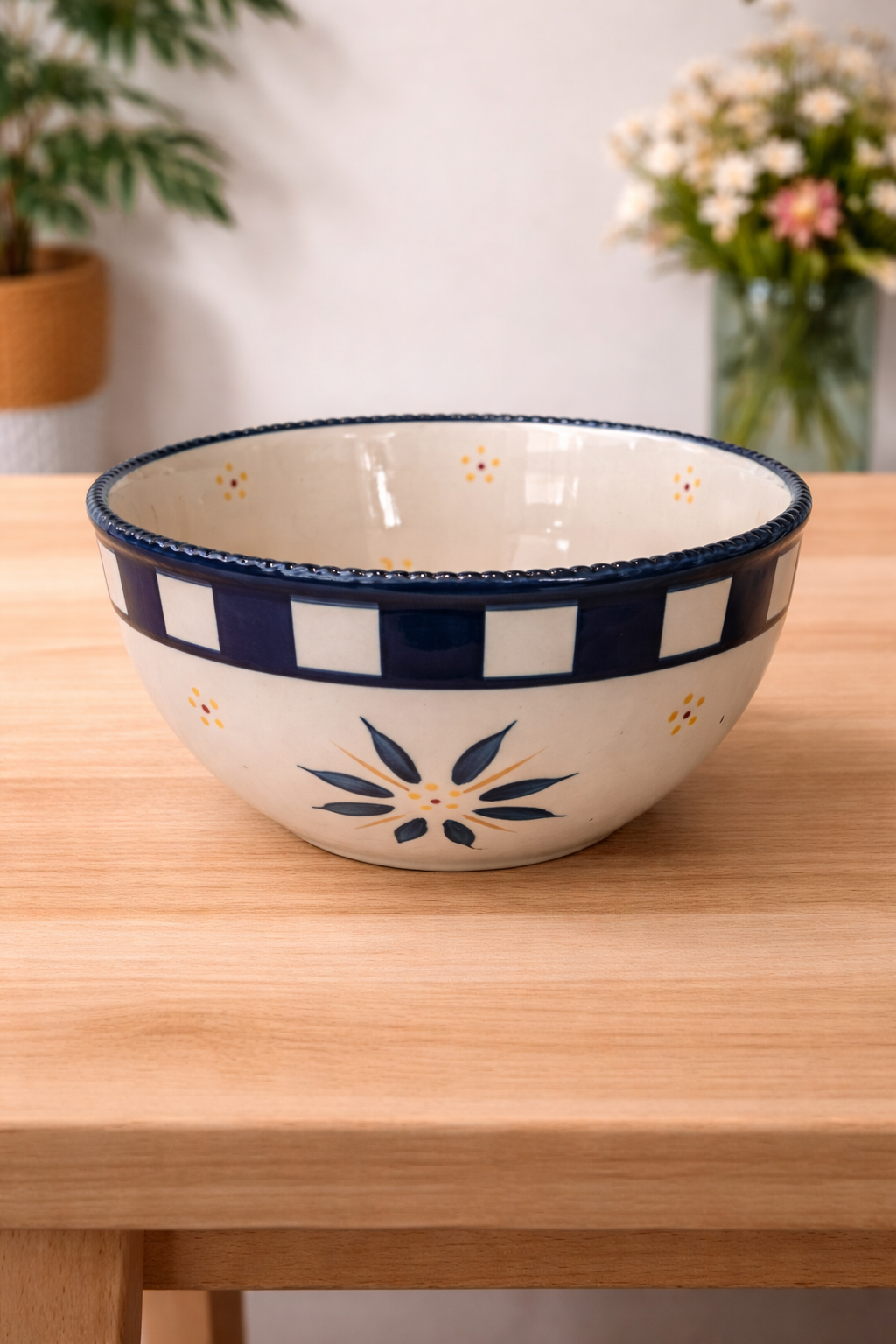 Temptations Old World blue ceramic bowl