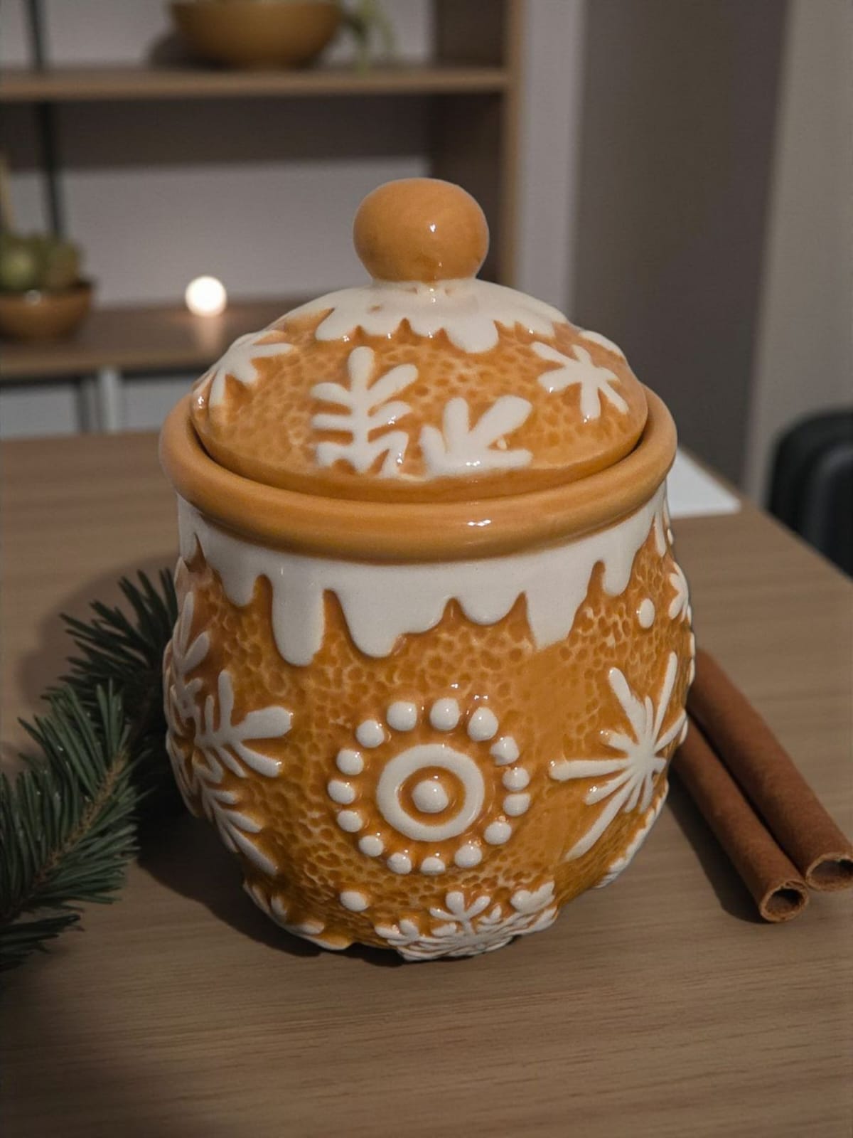 Gingerbread Snowflake Lidded Jar