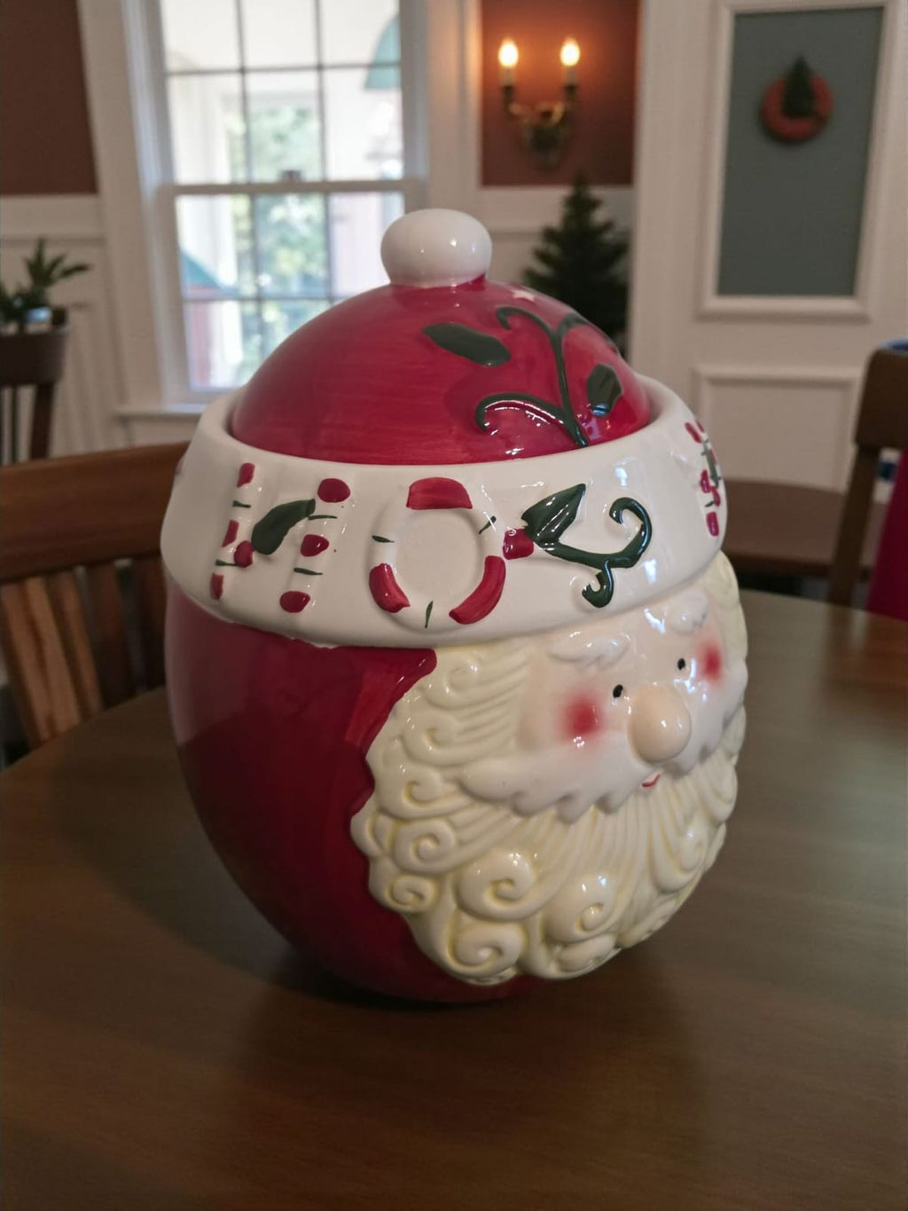 Christmas ceramic jar with Santa Claus