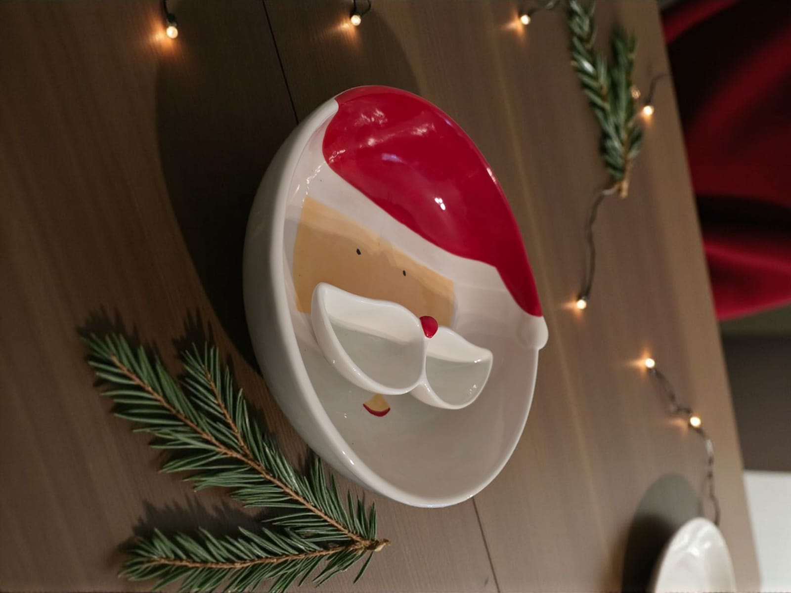 Festive Santa ceramic plate
