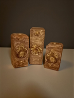 Set of decoupage candle holders