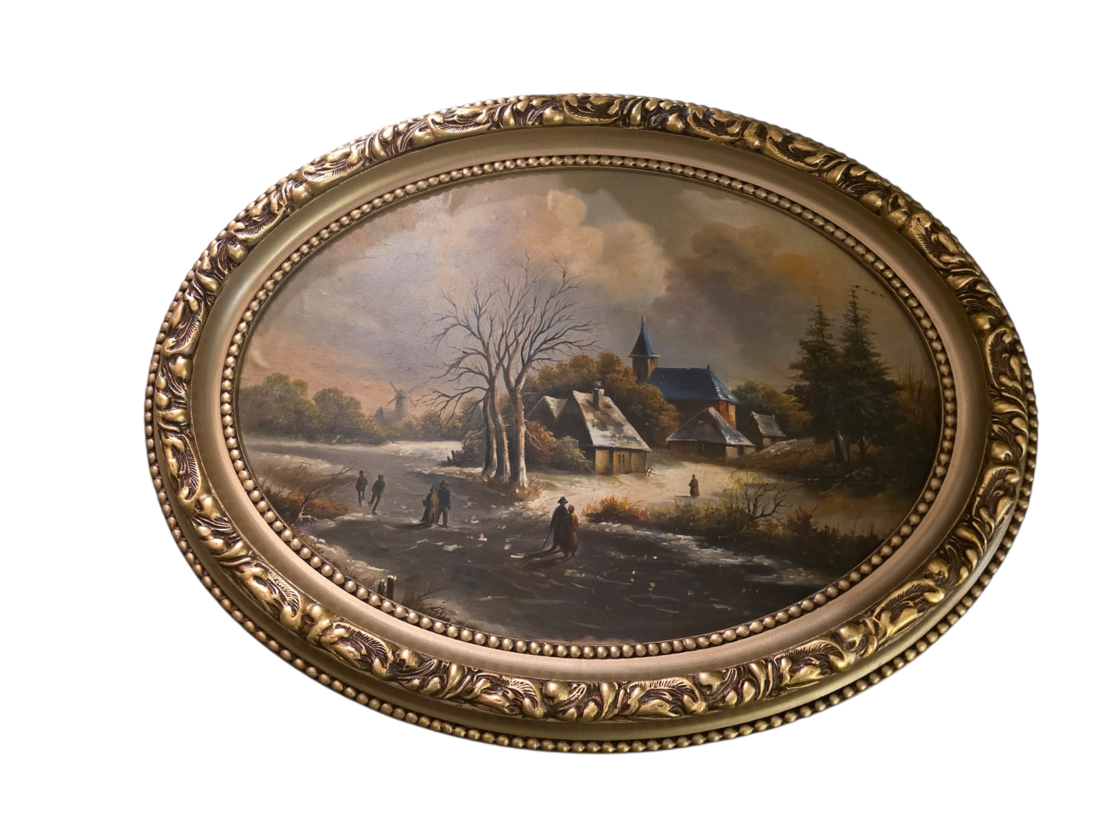 Oval framed landscape