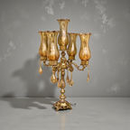Copper candelabra-style lighting