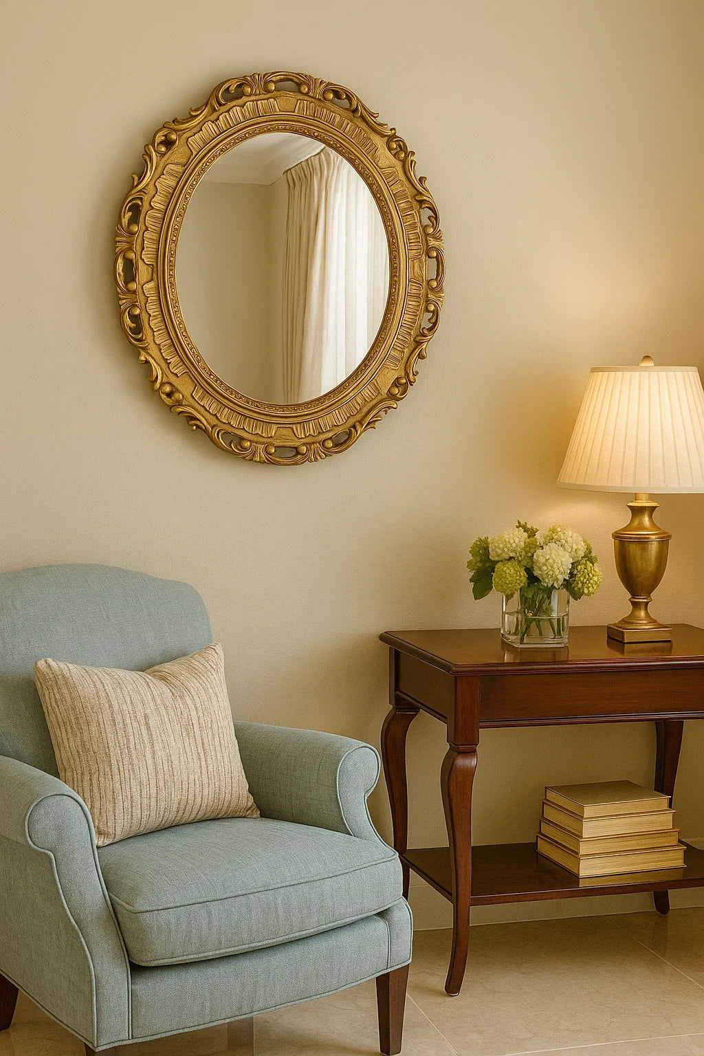 Oval Gold Mirror