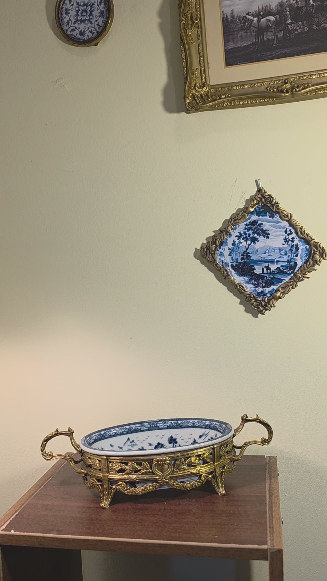 Château Paris Porcelain Bleu Blanc Bowl in Gilt Bronze Mount