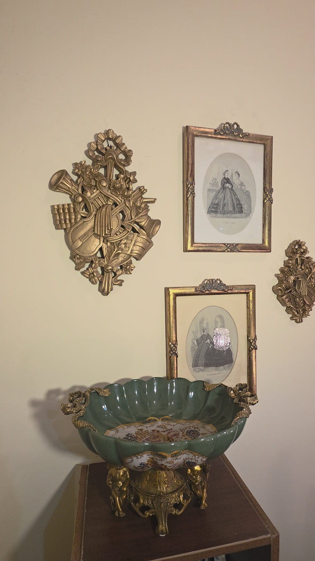 Château Paris Sèvres Style Centerpiece with Bronze Cherub Base