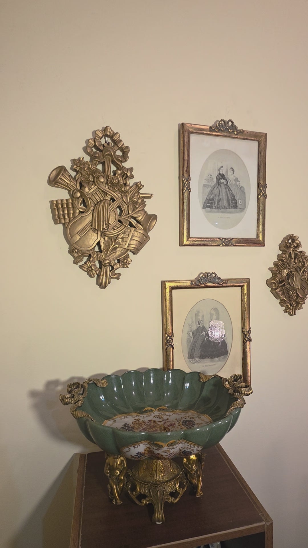 Château Paris Sèvres Style Centerpiece with Bronze Cherub Base