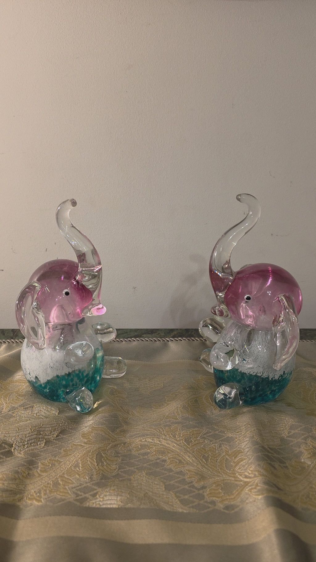 Hand-Blown Murano Elephant Figurines