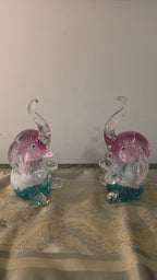 Hand-Blown Murano Elephant Figurines