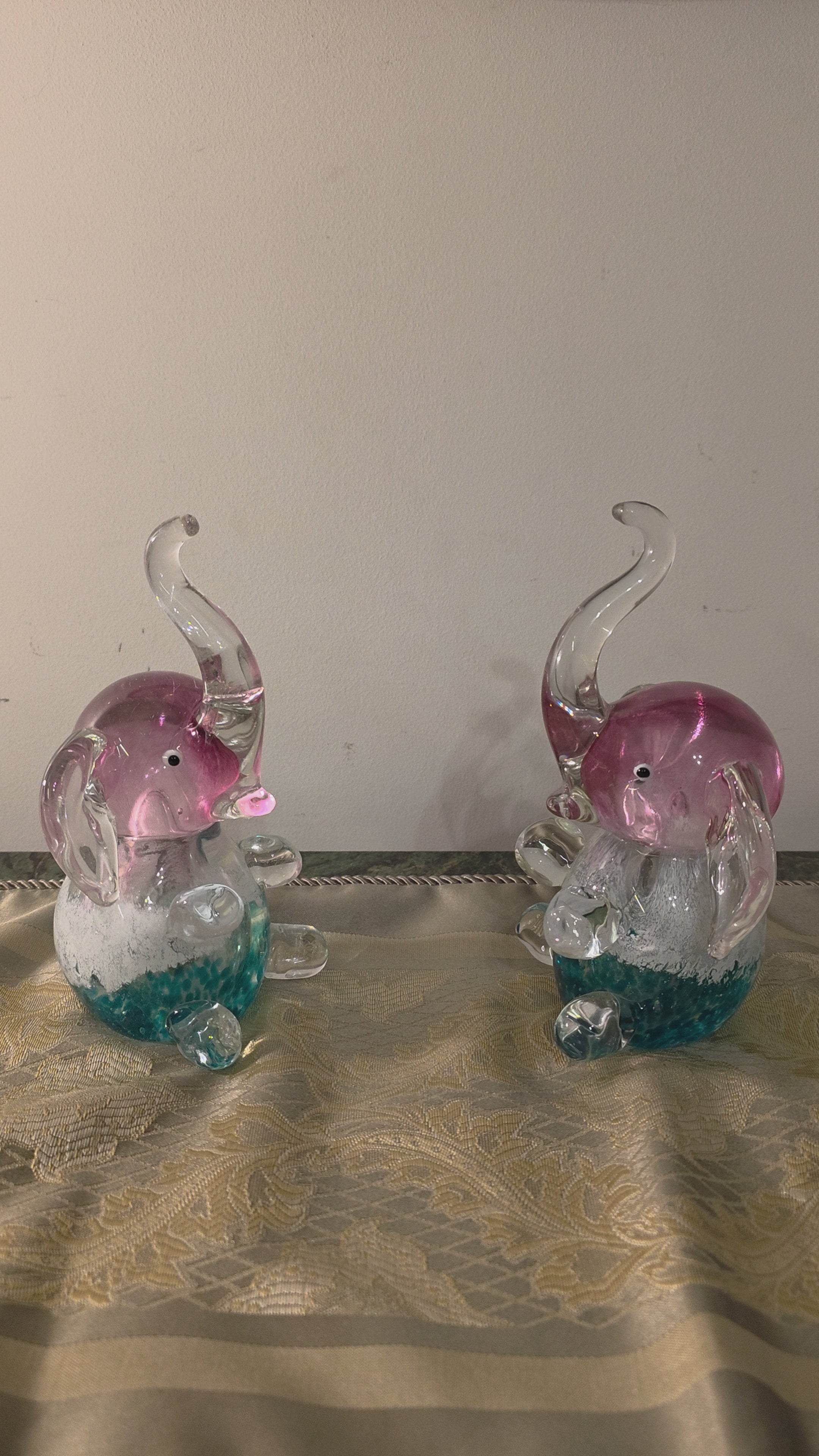 Hand-Blown Murano Elephant Figurines