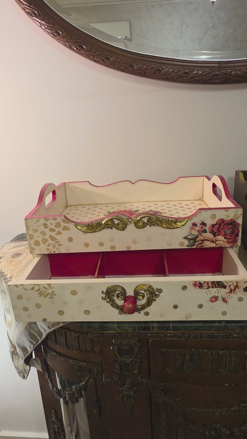 Hand-Decorated Decoupage Tray
