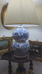 Vintage Style Blue & White Porcelain Table Lamp - not including chapeau