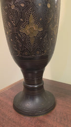 Hand-Engraved Antique Copper Vase