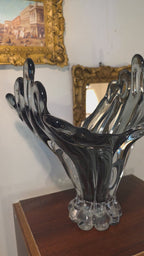 Murano Smoky Art Glass Centerpiece Bowl