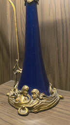Art Nouveau Cobalt Blue Ewer with Gilt Bronze Mounts