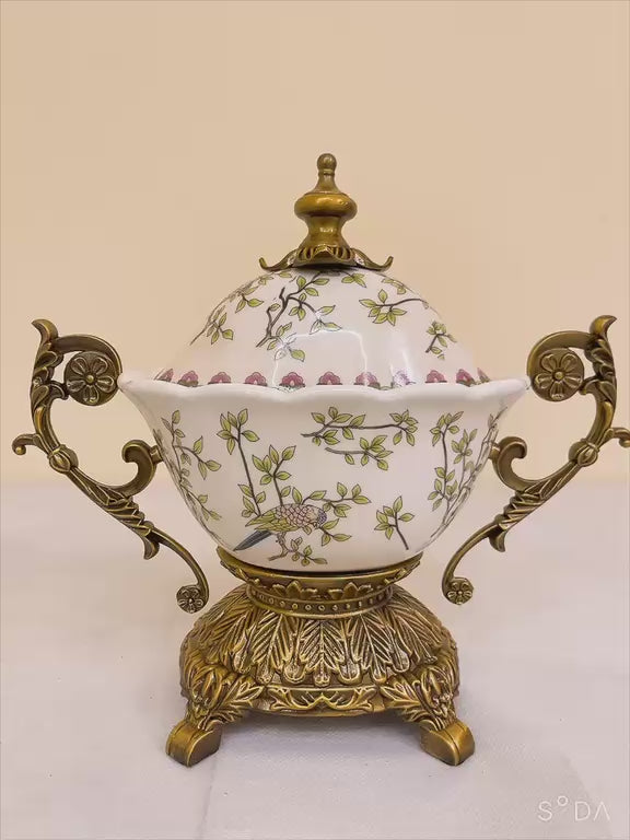 Crackle ceramic centerpiece