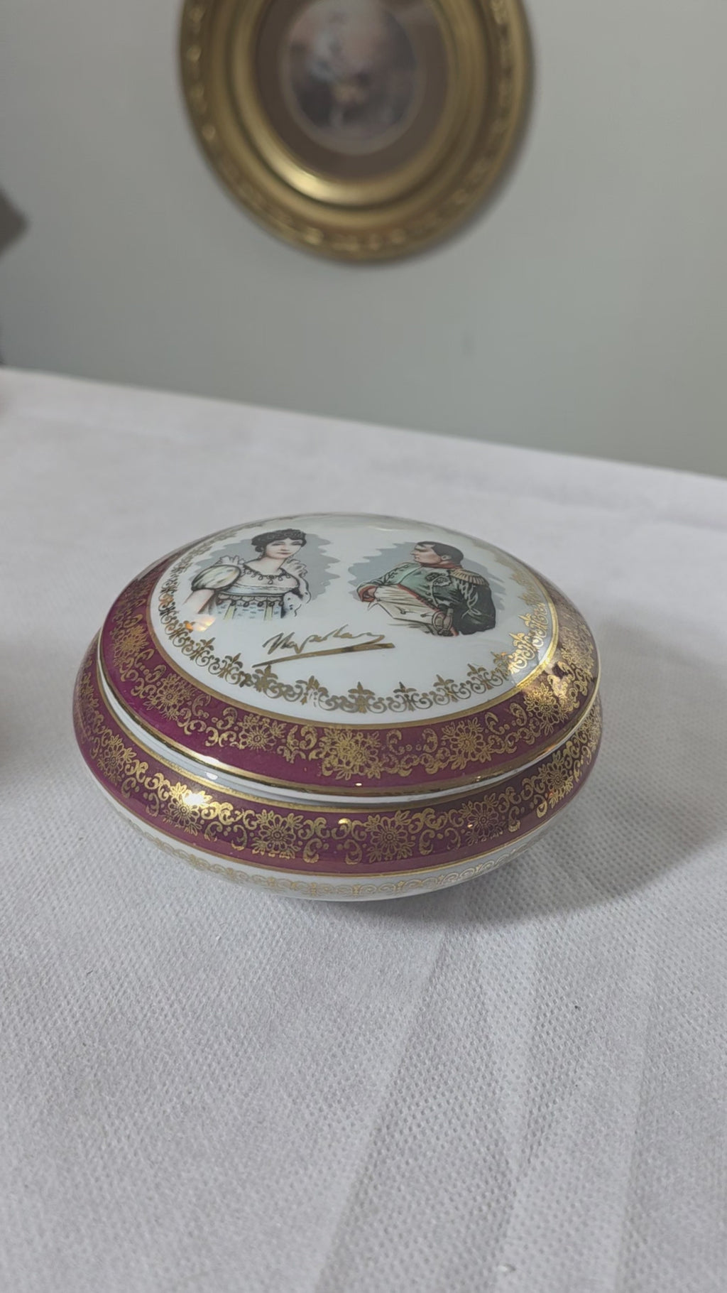 Rare Napoleon & Josephine limoges bonbonniere