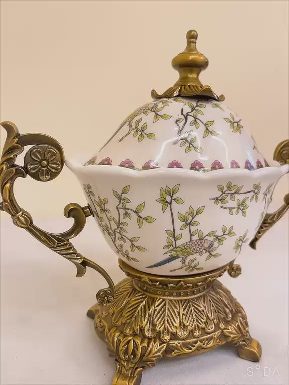 Crackle ceramic centerpiece