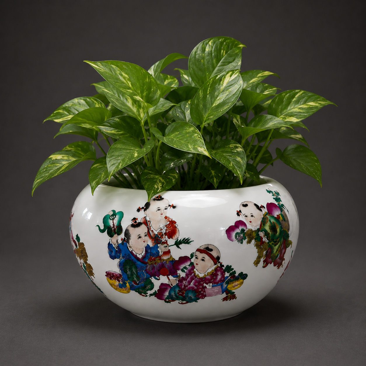 Chinese Longevity Porcelain Bowl/Planter