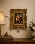 Vintage Romantic Portrait in Ornate Resin Gold Frame