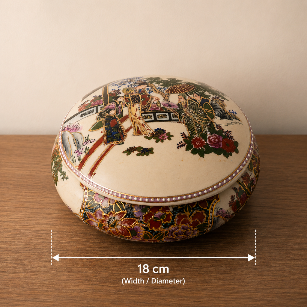 Hand-Painted Satsuma Covered Box
