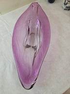 Murano Amethyst Glass Freeform Centerpiece Bowl - authentic Murano