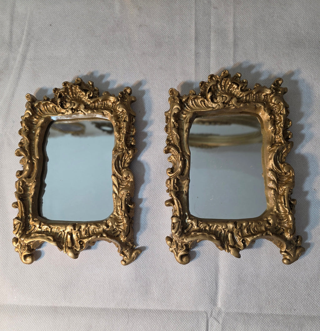 Antique Style Gilded Wall Mirrors – Set of Two