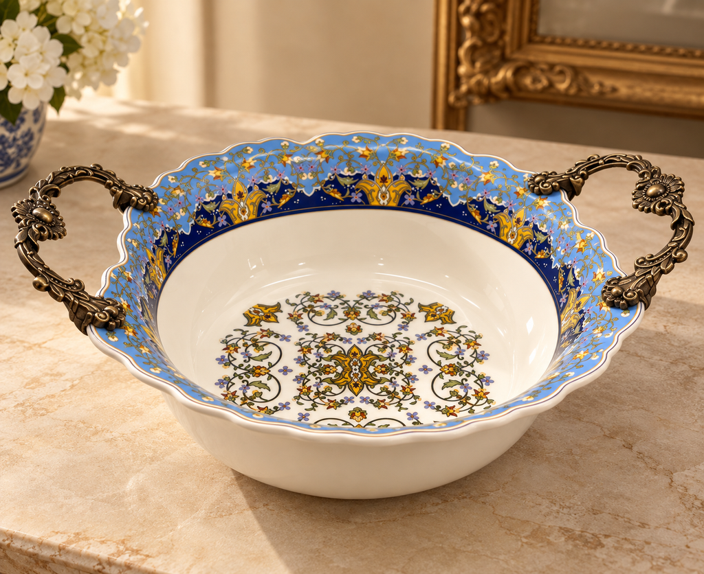 The Imperial Royale – Sapphire Blue & Gold Porcelain Serving Bowl