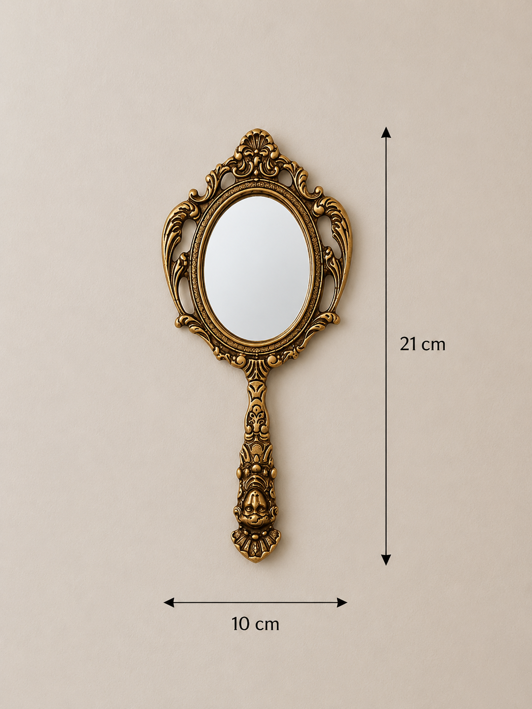 Vintage Copper Hand Mirror Wall Décor