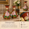 Exquisite Cloisonné Floral Vases – Timeless Elegance