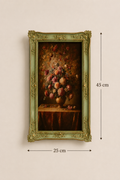 Vintage Floral Wall Art – Sage Green & Antique Gold Resin Frame