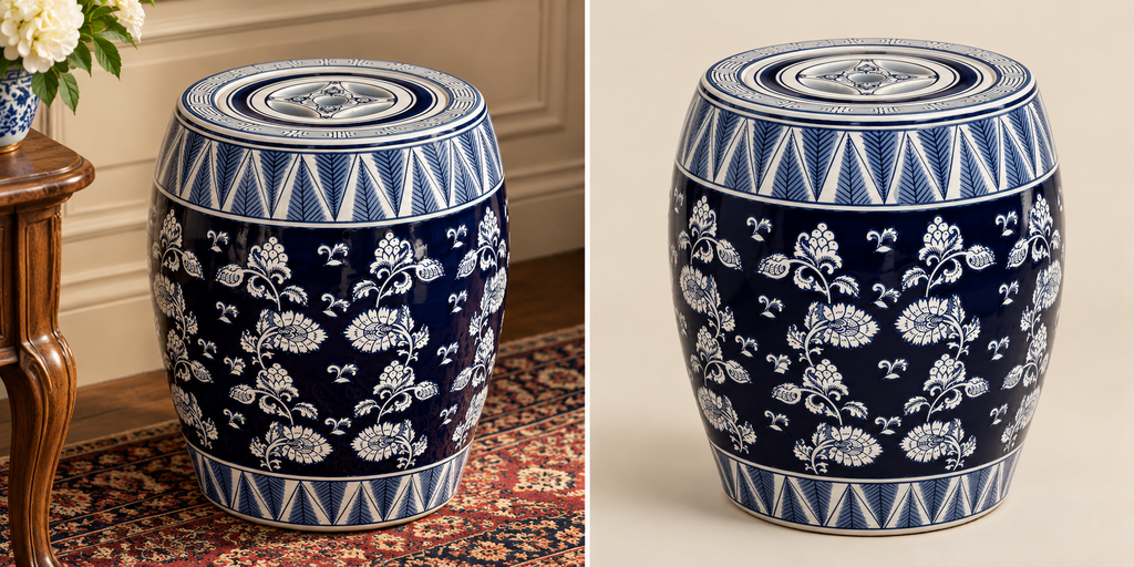 Imperial Blue – Imperial Blue – Classic Blue & White Porcelain Garden Stool