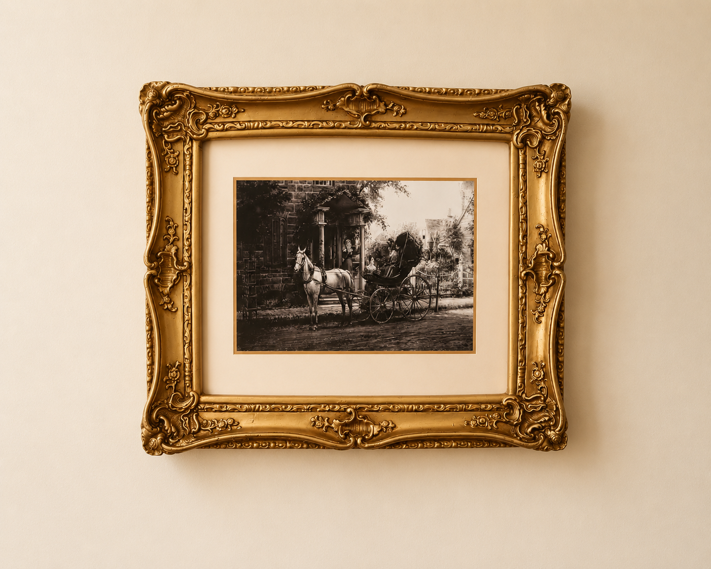 Vintage Carriage Elegance Framed Art
