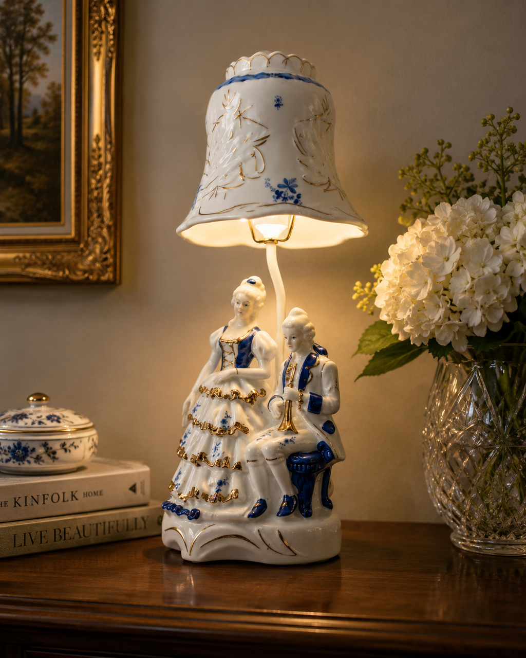Bleu Blanc Porcelain Table Lamp - Symphony of Light & Elegance