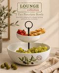 2-Tier Porcelain Serving Bowl Stand