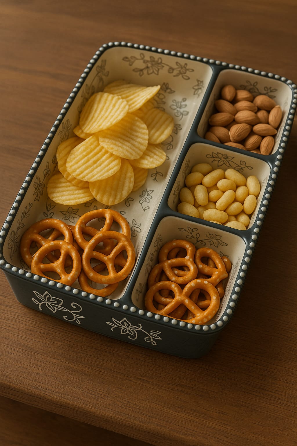 Sectioned Ceramic Snack Server